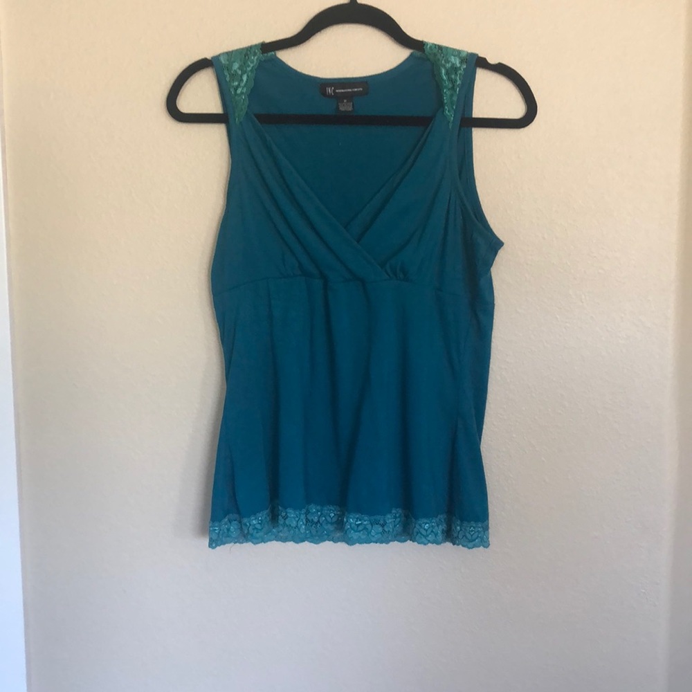 I N C green medium tank top